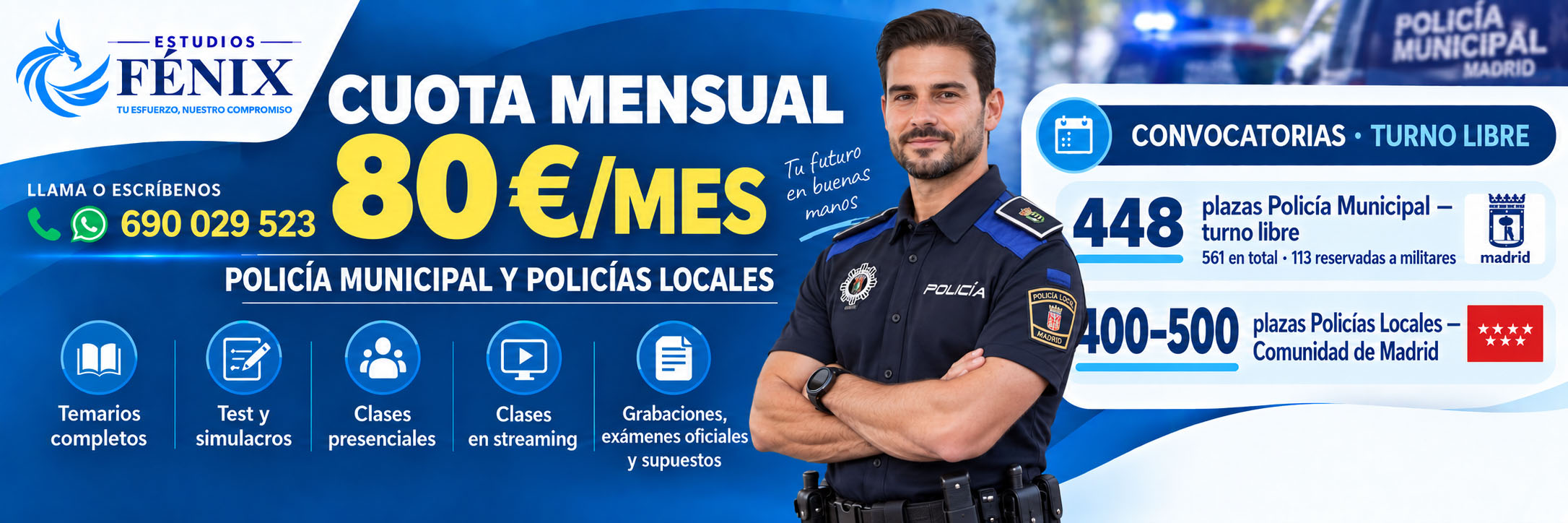 Couta 80€ para estudios de la oposicion de policía municipal y policia local de la comunidad madrid