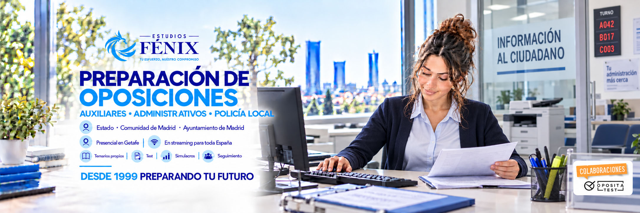 Transformación a base de estudio, consguiento una plaza de auxiliar administrativo o de Administrativo